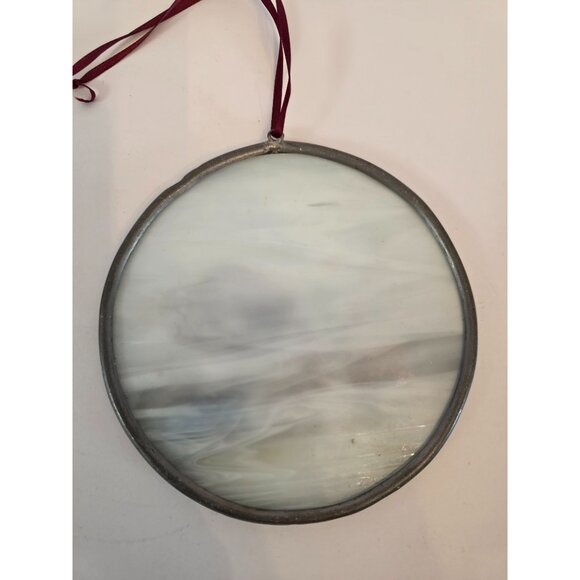 Vintage Round Stained Glass Hanging Decoration With Puppy & Bunny Suncatcher - Picture 3 of 4